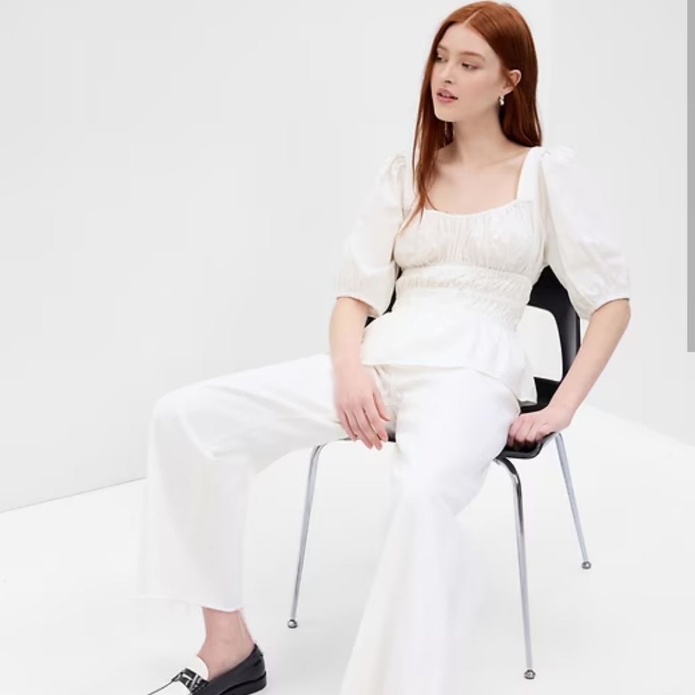 Puff Sleeve White Gap Blouse